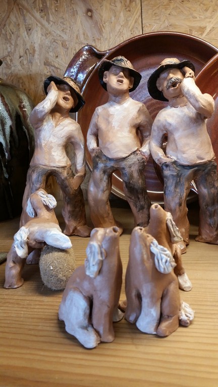statuettes corse en argile chanteurs de polyphonies